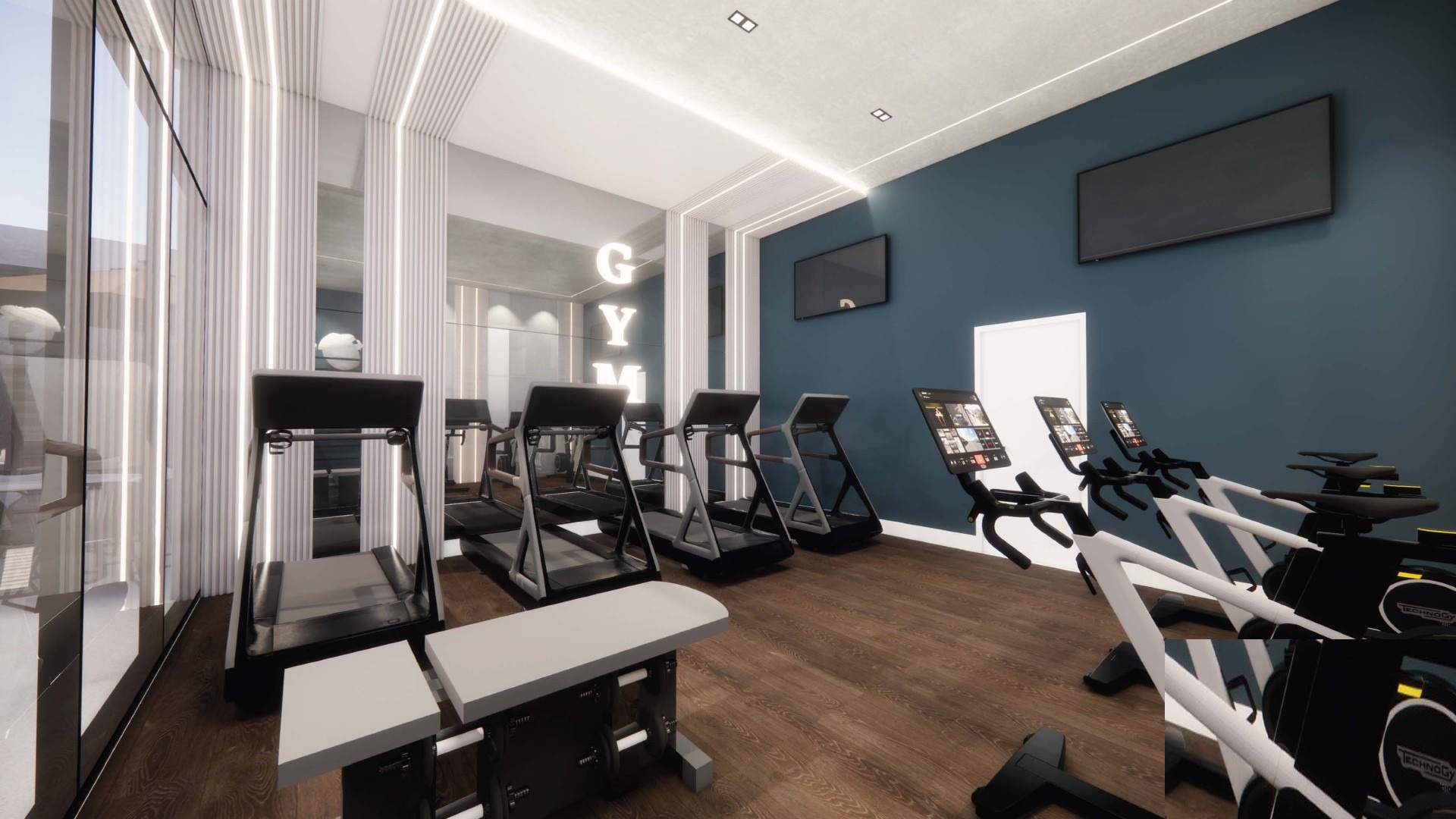 Academia equipada com Technogym