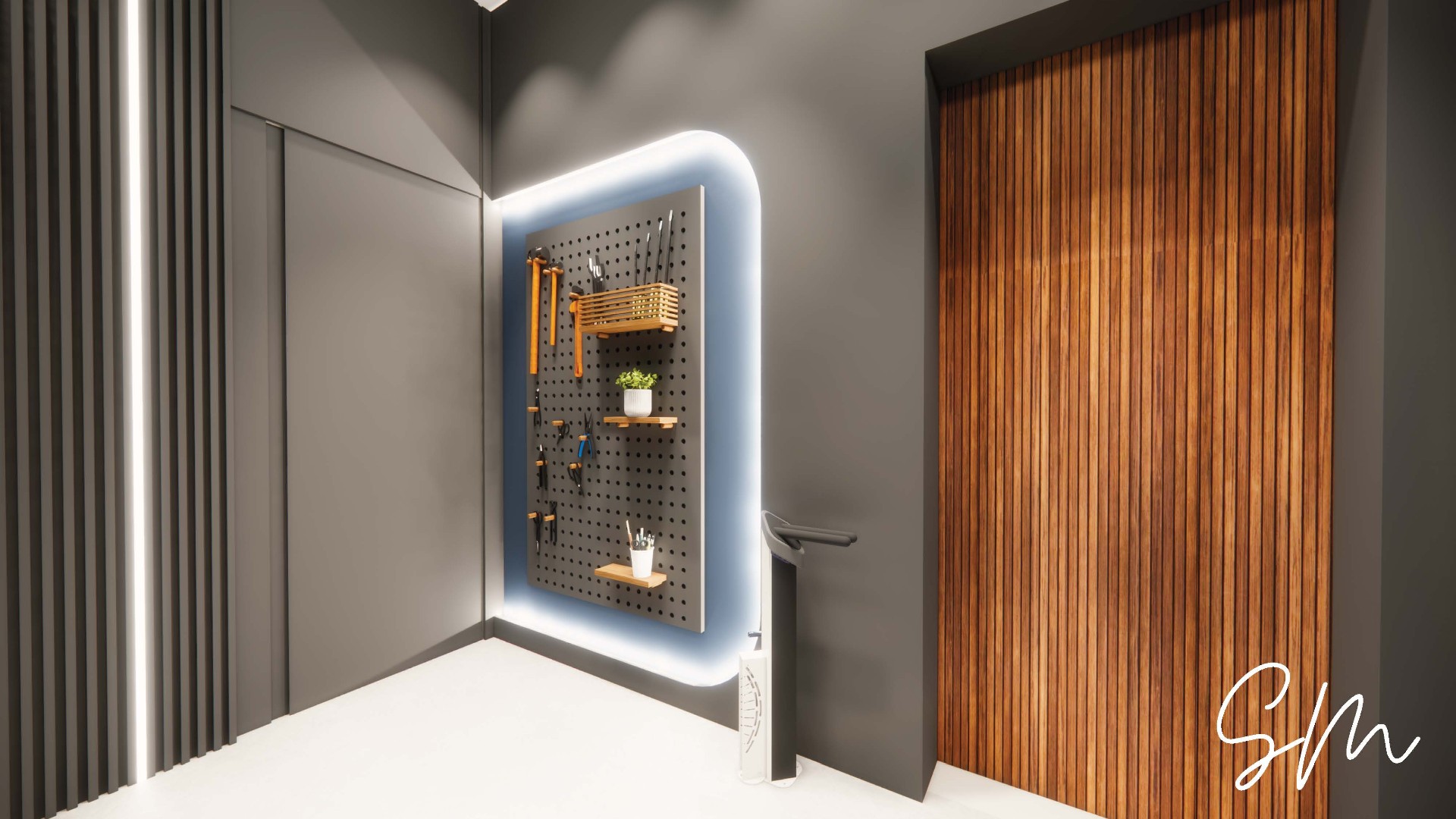 Oficina equipada para pequenos reparos