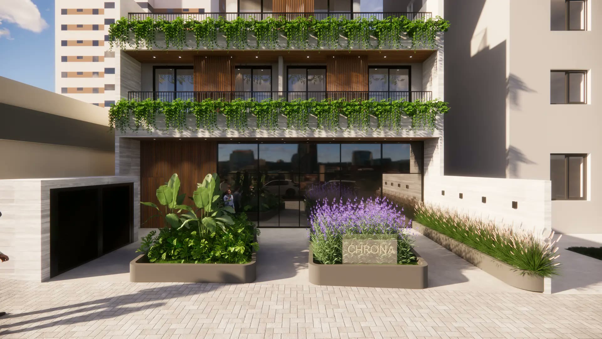 Acesso e jardim sensorial
